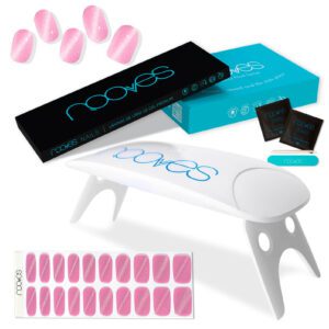 Marca: NOOVES. Imagen: Pack-Afrodita1.jpg. Láminas de Uñas de Gel Precurado Rosas + Lámpara de secado de uñas UV/LED PORTÁTIL 8w|Tiras De Uñas De Gel semicurado|Pegatinas Uñas Semipermanente en Gel|Gel Nail stickers|Uñas de gel Pegatinas