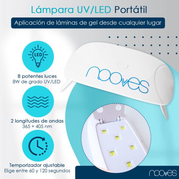 Marca: NOOVES. Imagen: Pack-Crimson2.jpg. Láminas de Uñas de Gel Precurado Rojas + Lámpara de secado de uñas UV/LED PORTÁTIL 8w|Tiras De Uñas De Gel semicurado|Pegatinas Uñas Semipermanente en Gel|Gel Nail stickers|Uñas de gel Pegatinas