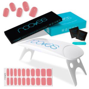 Marca: NOOVES. Imagen: Pack-DustyRose.jpg. Láminas de Uñas de Gel Precurado Rosas + Lámpara de secado de uñas UV/LED PORTÁTIL 8w|Tiras De Uñas De Gel semicurado|Pegatinas Uñas Semipermanente en Gel|Gel Nail stickers|Uñas de gel Pegatinas