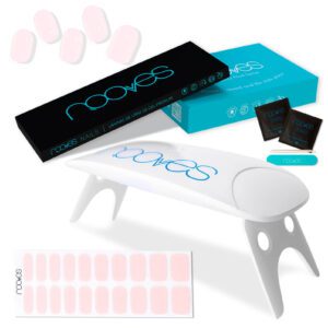 Marca: NOOVES. Imagen: Pack-PaleRose1.jpg. Láminas de Uñas de Gel Precurado Rosas + Lámpara de secado de uñas UV/LED PORTÁTIL 8w|Tiras De Uñas De Gel semicurado|Pegatinas Uñas Semipermanente en Gel|Gel Nail stickers|Uñas de gel Pegatinas