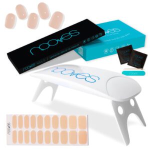 Marca: NOOVES. Imagen: Pack-Praline1.jpg. Láminas de Uñas de Gel Precurado Nude + Lámpara de secado de uñas UV/LED PORTÁTIL 8w|Tiras De Uñas De Gel semicurado|Pegatinas Uñas Semipermanente en Gel|Gel Nail stickers|Uñas de gel Pegatinas