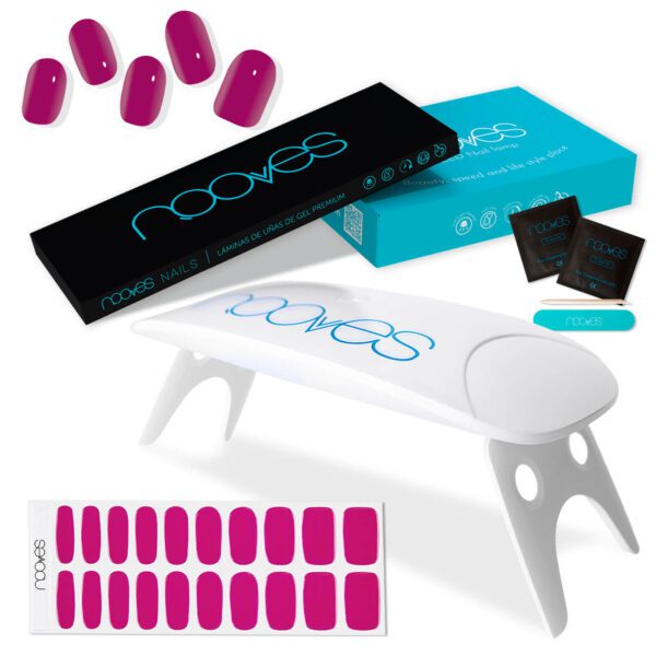 Marca: NOOVES. Imagen: Pack-RegalOrchid1.jpg. Láminas de Uñas de Gel Precurado Rojas + Lámpara de secado de uñas UV/LED PORTÁTIL 8w|Tiras De Uñas De Gel semicurado|Pegatinas Uñas Semipermanente en Gel|Gel Nail stickers|Uñas de gel Pegatinas