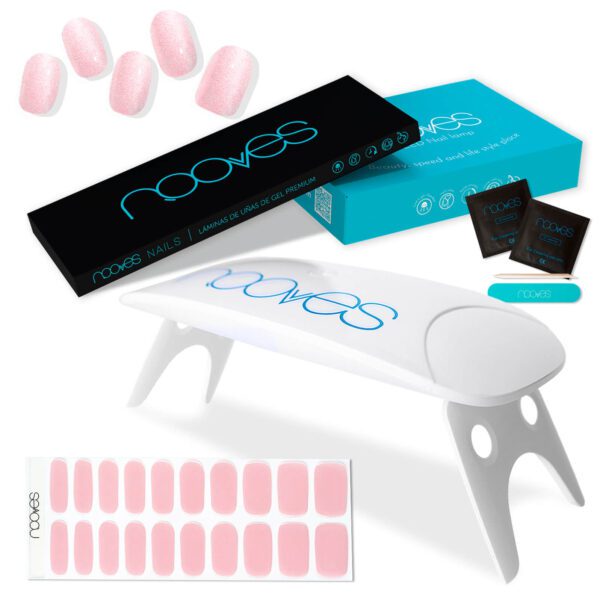 Marca: NOOVES. Imagen: Pack-StarDancer1.jpg. Láminas de Uñas de Gel Precurado Rosas + Lámpara de secado de uñas UV/LED PORTÁTIL 8w|Tiras De Uñas De Gel semicurado|Pegatinas Uñas Semipermanente en Gel|Gel Nail stickers|Uñas de gel Pegatinas