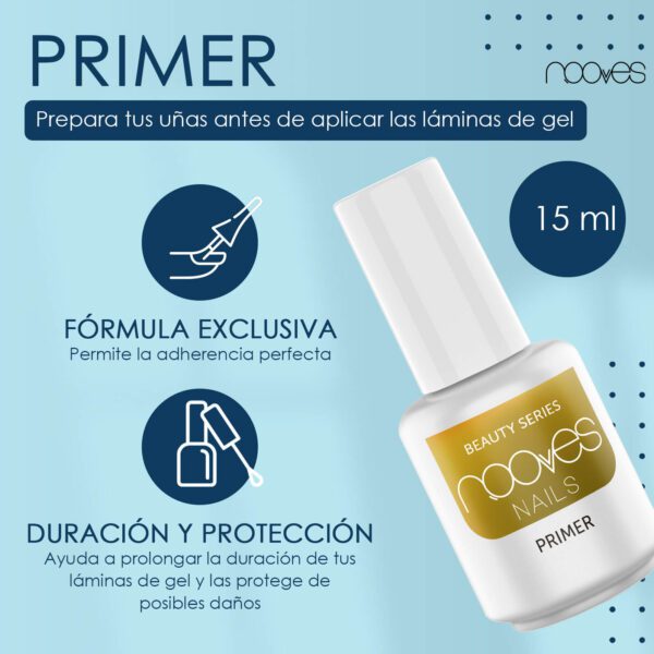 Marca: NOOVES. Imagen: Primer_1.jpg. NOOVES NAILS - Primer Profesional 15ml para uñas de gel - Para uñas Semipermanente - sin ácidos