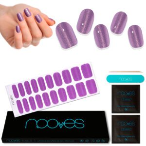 Marca: NOOVES. Imagen: Purple_TwistMesa_de_trabajo_1.jpg. NOOVES NAILS Láminas de Uñas de Gel Precurado Premium - Purple Twist | Violeta | Tiras De Uñas De Gel semicurado| Pegatinas Uñas Semipermanente en Gel| Gel Nail stickers| Uñas de gel Pegatinas