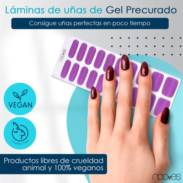 Marca: NOOVES. Imagen: Purple_TwistMesa_de_trabajo_2.jpg. NOOVES NAILS Láminas de Uñas de Gel Precurado Premium - Purple Twist | Violeta | Tiras De Uñas De Gel semicurado| Pegatinas Uñas Semipermanente en Gel| Gel Nail stickers| Uñas de gel Pegatinas