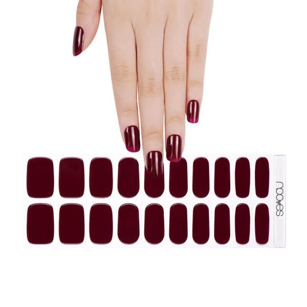 Marca: NOOVES. Imagen: Red-Wine-14_1.jpg. NOOVES NAILS Láminas de Uñas de Gel Precurado Premium - Red Wine - Rojo | Tiras De Uñas De Gel Semicurado| Pegatinas Uñas Semipermanente en Gel| Gel Nail stickers| Uñas de gel Pegatinas