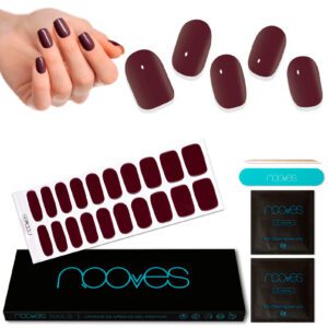 Marca: NOOVES. Imagen: Red_WineMesa_de_trabajo_1.jpg. NOOVES NAILS Láminas de Uñas de Gel Precurado Premium - Red Wine - Rojo | Tiras De Uñas De Gel Semicurado| Pegatinas Uñas Semipermanente en Gel| Gel Nail stickers| Uñas de gel Pegatinas