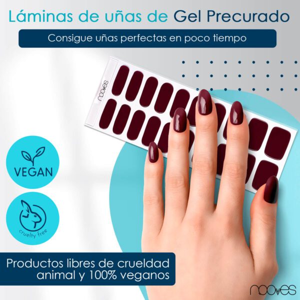 Marca: NOOVES. Imagen: Red_WineMesa_de_trabajo_2.jpg. NOOVES NAILS Láminas de Uñas de Gel Precurado Premium - Red Wine - Rojo | Tiras De Uñas De Gel Semicurado| Pegatinas Uñas Semipermanente en Gel| Gel Nail stickers| Uñas de gel Pegatinas