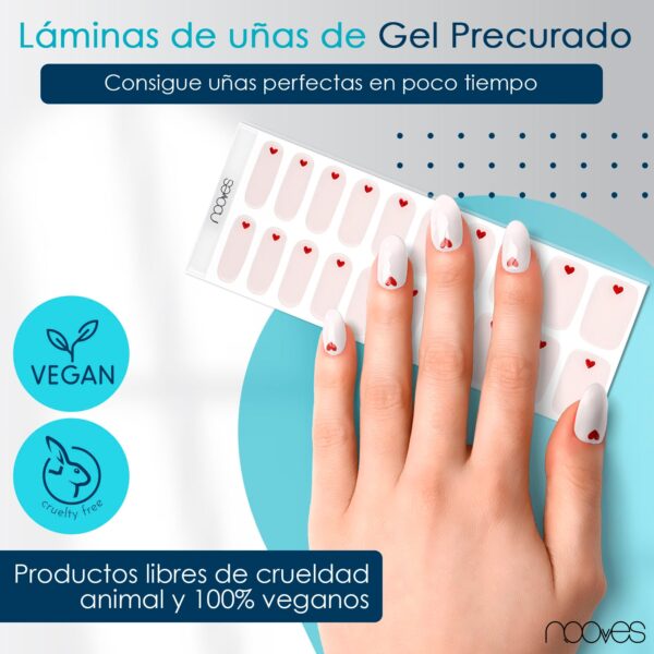 Marca: NOOVES. Imagen: RomanceMesadetrabajo2.jpg. NOOVES NAILS Láminas de Uñas de Gel Precurado Premium - Romance | Glitter | Tiras De Uñas De Gel semicurado| Pegatinas Uñas Semipermanente en Gel| Gel Nail stickers| Uñas de gel Pegatinas