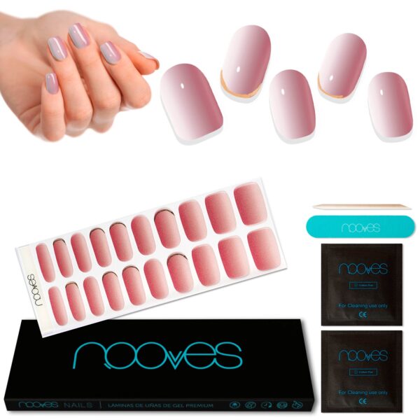 Marca: NOOVES. Imagen: Rose_PetalMesa_de_trabajo_1.jpg. NOOVES NAILS Láminas de Uñas de Gel Precurado Premium - Rose Petal | Art Design | Tiras De Uñas De Gel semicurado| Pegatinas Uñas Semipermanente en Gel| Gel Nail stickers| Uñas de gel Pegatinas