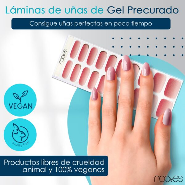 Marca: NOOVES. Imagen: Rose_PetalMesa_de_trabajo_2.jpg. NOOVES NAILS Láminas de Uñas de Gel Precurado Premium - Rose Petal | Art Design | Tiras De Uñas De Gel semicurado| Pegatinas Uñas Semipermanente en Gel| Gel Nail stickers| Uñas de gel Pegatinas