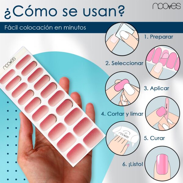 Marca: NOOVES. Imagen: Rose_PetalMesa_de_trabajo_4.jpg. NOOVES NAILS Láminas de Uñas de Gel Precurado Premium - Rose Petal | Art Design | Tiras De Uñas De Gel semicurado| Pegatinas Uñas Semipermanente en Gel| Gel Nail stickers| Uñas de gel Pegatinas