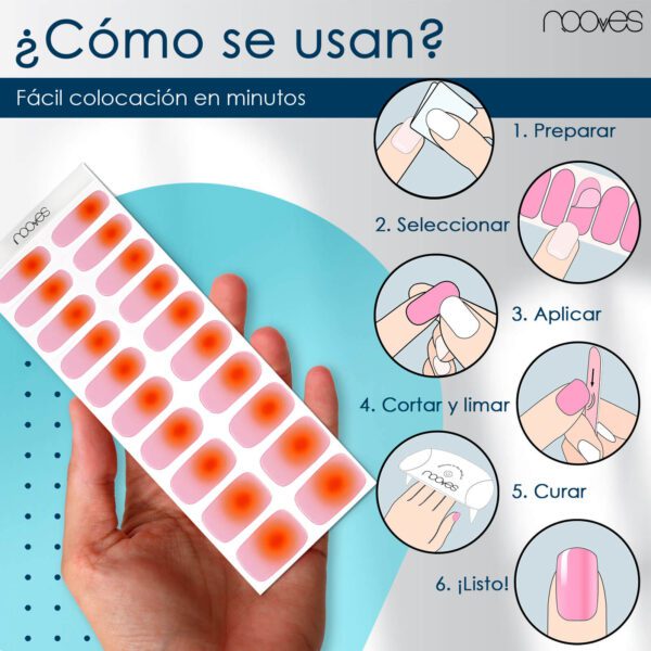 Marca: NOOVES. Imagen: Rosy-Mirage4.jpg. NOOVES NAILS Láminas de Uñas de Gel Precurado Premium - Rosy Mirage - Rosa | Tiras De Uñas De Gel semicurado| Pegatinas Uñas Semipermanente en Gel| Gel Nail stickers| Uñas de gel Pegatinas