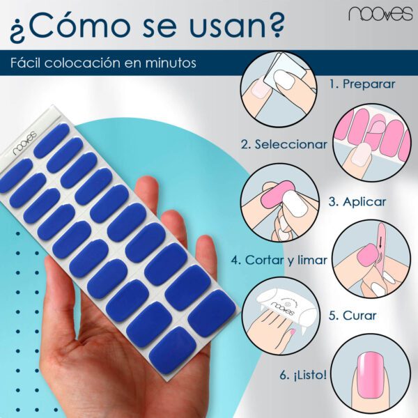 Marca: NOOVES. Imagen: RoyalNavyMesadetrabajo4.jpg. NOOVES NAILS Láminas de Uñas de Gel Precurado Premium - Royal Blue - Azul| Tiras De Uñas De Gel semicurado| Pegatinas Uñas Semipermanente en Gel| Gel Nail stickers| Uñas de gel Pegatinas