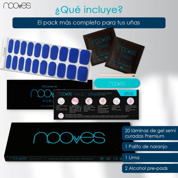 Marca: NOOVES. Imagen: RoyalNavyMesadetrabajo5.jpg. NOOVES NAILS Láminas de Uñas de Gel Precurado Premium - Royal Blue - Azul| Tiras De Uñas De Gel semicurado| Pegatinas Uñas Semipermanente en Gel| Gel Nail stickers| Uñas de gel Pegatinas