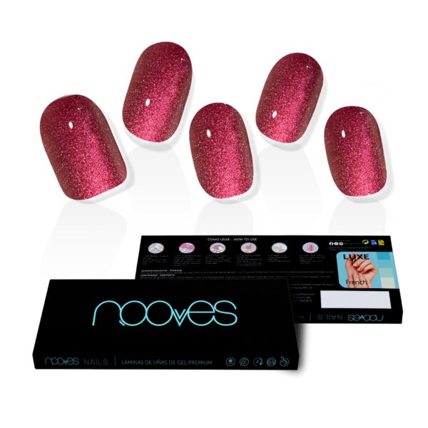 Marca: NOOVES. Imagen: Ruby_Claret.jpg. NOOVES NAILS Láminas de Uñas de Gel Precurado Premium - Ruby Claret - Rojo | Tiras De Uñas De Gel semicurado| Pegatinas Uñas Semipermanente en Gel| Gel Nail stickers| Uñas de gel Pegatinas