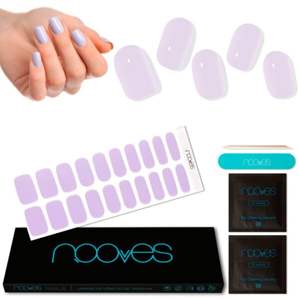 Marca: NOOVES. Imagen: SoftLilacMesadetrabajo1.jpg. NOOVES NAILS Láminas de Uñas de Gel Precurado Premium - Soft Lilac - Lila | Tiras De Uñas De Gel Semicurado| Pegatinas Uñas Semipermanente en Gel| Gel Nail stickers| Uñas de gel Pegatinas