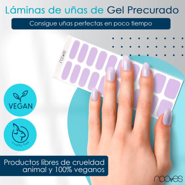 Marca: NOOVES. Imagen: SoftLilacMesadetrabajo2.jpg. NOOVES NAILS Láminas de Uñas de Gel Precurado Premium - Soft Lilac - Lila | Tiras De Uñas De Gel Semicurado| Pegatinas Uñas Semipermanente en Gel| Gel Nail stickers| Uñas de gel Pegatinas