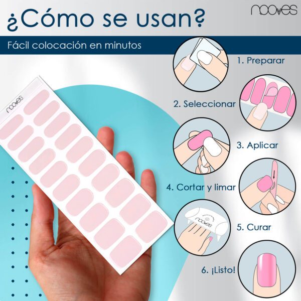 Marca: NOOVES. Imagen: TenderRoseMesadetrabajo4.jpg. NOOVES NAILS Láminas de Uñas de Gel Precurado Premium - Tender Rose - Rosa | Tiras De Uñas De Gel Semicurado| Pegatinas Uñas Semipermanente en Gel| Gel Nail stickers| Uñas de gel Pegatinas