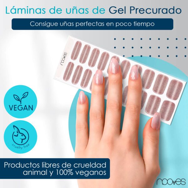 Marca: NOOVES. Imagen: ToffeMagnet2.jpg. NOOVES - Láminas de Gel para Uñas|Toffe Magnet - Glitter - 20 uds, Uñas de Gel Semicuradas Premium, Gel Nail Stickers,Pegatinas Uñas de Gel, Incluye 1 Lima de Uñas y 1 Palito de Naranjo, Vegano