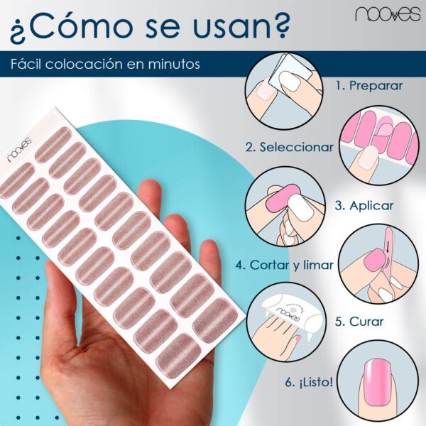 Marca: NOOVES. Imagen: ToffeMagnet4.jpg. NOOVES - Láminas de Gel para Uñas|Toffe Magnet - Glitter - 20 uds, Uñas de Gel Semicuradas Premium, Gel Nail Stickers,Pegatinas Uñas de Gel, Incluye 1 Lima de Uñas y 1 Palito de Naranjo, Vegano