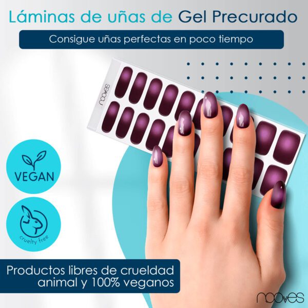 Marca: NOOVES. Imagen: VelvetHaloMesadetrabajo2.jpg. NOOVES NAILS Láminas de Uñas de Gel Precurado Premium - Velvet Halo - Violeta | Tiras De Uñas De Gel semicurado| Pegatinas Uñas Semipermanente en Gel| Gel Nail stickers| Uñas de gel Pegatinas