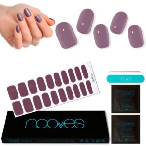 Marca: NOOVES. Imagen: VioletMesadetrabajo1.jpg. NOOVES - Láminas de Gel para Uñas|Violet Ether - Violeta | 20 uds, Uñas de Gel Semicuradas Premium, Gel Nail Stickers,Pegatinas Uñas de Gel, Incluye 1 Lima de Uñas y 1 Palito de Naranjo, Vegano