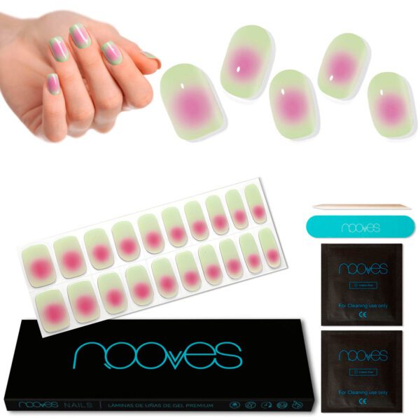 Marca: NOOVES. Imagen: Zen_Garden_1Mesa_de_trabajo_1.jpg. NOOVES NAILS Láminas de Uñas de Gel Precurado Premium - Zen Garden - Verde| Tiras De Uñas De Gel semicurado| Pegatinas Uñas Semipermanente en Gel| Gel Nail stickers| Uñas de gel Pegatinas