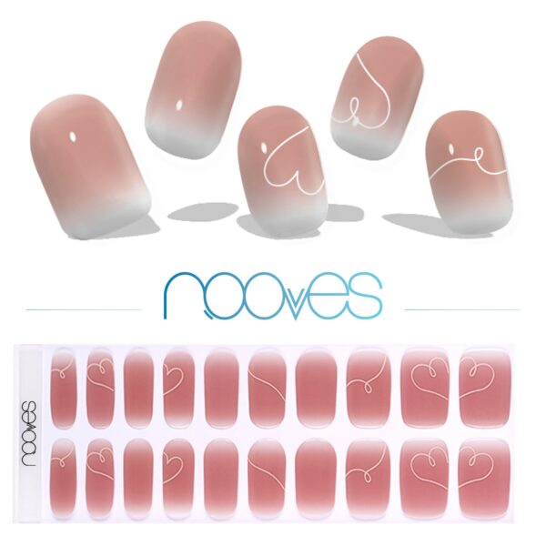 Marca: NOOVES. Imagen: latte_Romance_3.jpg. NOOVES NAILS Láminas de Uñas de Gel Precurado Premium - Latte Romance | Art Design (Marrrón) | Tiras De Uñas De Gel semicurado| Pegatinas Uñas Semipermanente en Gel| Gel Nail stickers| Uñas de gel Pegatinas