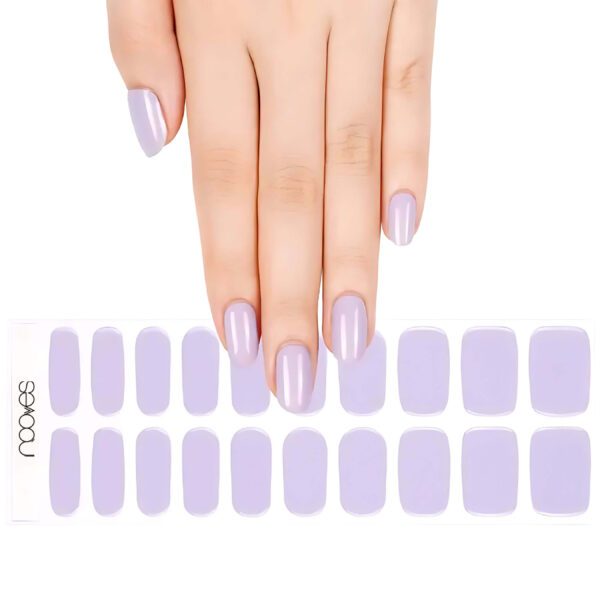 Marca: NOOVES. Imagen: lavandermilk5_1.jpg. NOOVES - Láminas de Gel para Uñas|Lavender Milk - Violeta 20 uds, Uñas de Gel Semicuradas Premium, Gel Nail Stickers,Pegatinas Uñas de Gel, Incluye 1 Lima de Uñas y 1 Palito de Naranjo, Vegano