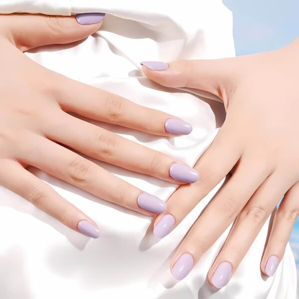 Marca: NOOVES. Imagen: lavandermilk_6.jpg. NOOVES - Láminas de Gel para Uñas|Lavender Milk - Violeta 20 uds, Uñas de Gel Semicuradas Premium, Gel Nail Stickers,Pegatinas Uñas de Gel, Incluye 1 Lima de Uñas y 1 Palito de Naranjo, Vegano