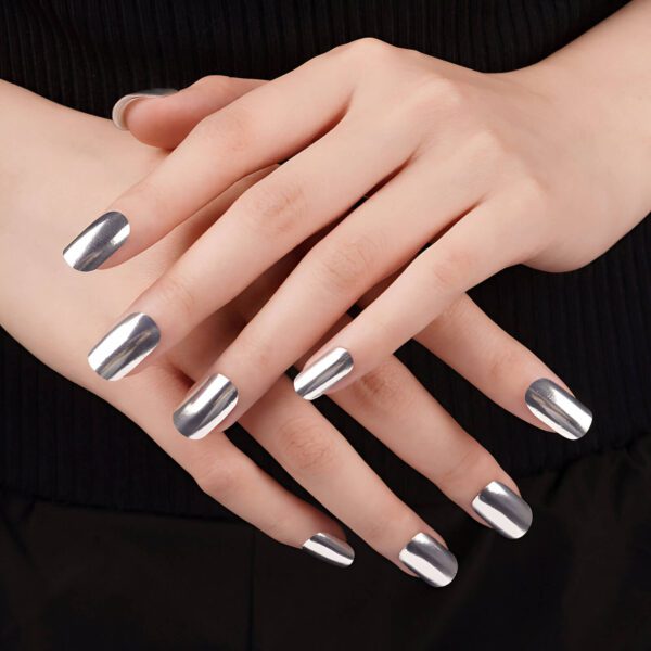 Marca: NOOVES. Imagen: sheen_1.jpg. NOOVES NAILS Láminas de Uñas de Gel Precurado Premium - Silver Sheen | Silver Sheen | Tiras De Uñas De Gel semicurado| Pegatinas Uñas Semipermanente en Gel| Gel Nail stickers| Uñas de gel Pegatinas