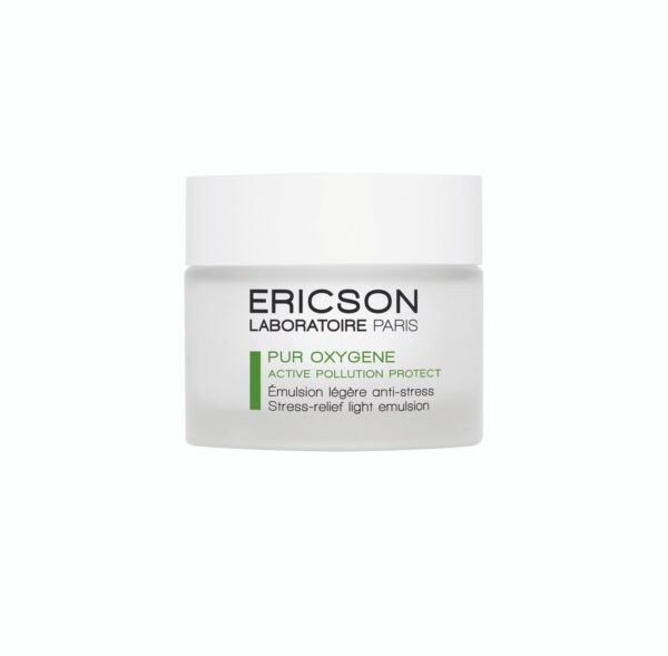 Marca: ERICSON LABORATOIRE PARIS. Imagen: E129HD_cmyk-copie-scaled.jpg. PUR OXYGEN STRESS RELIEF LIGHT EMULSION