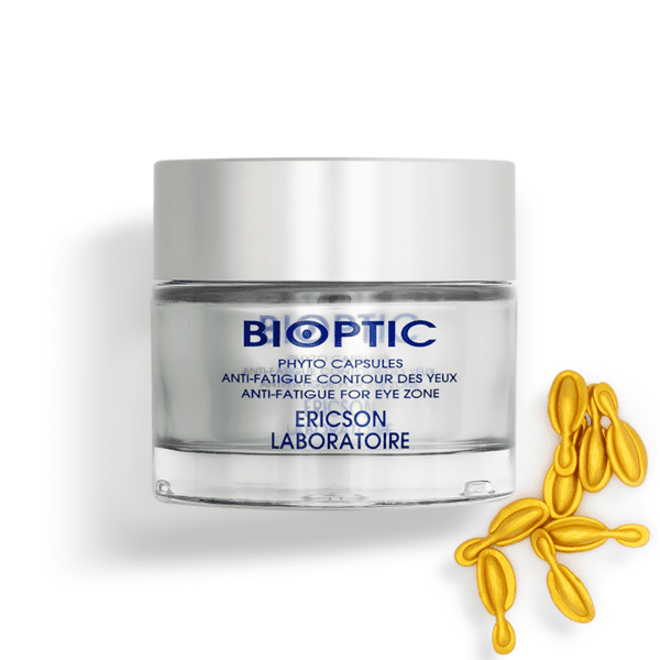 Marca: ERICSON LABORATOIRE PARIS. Imagen: E232.png. BIOPTIC. PHYTO CAPSULES ANTI-FATIGUE glass Jar of