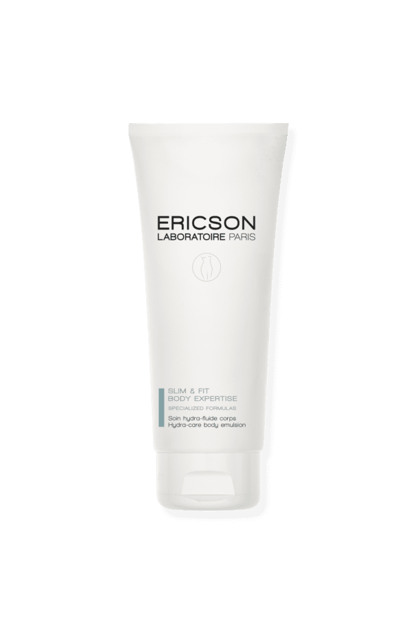 Marca: ERICSON LABORATOIRE PARIS. Imagen: E270_Soin_Hydra_Fluide_Corps_200ml.png. SLIM & BODY FIT EXPERTISE.HYDRA-CARE BODY EMULSION