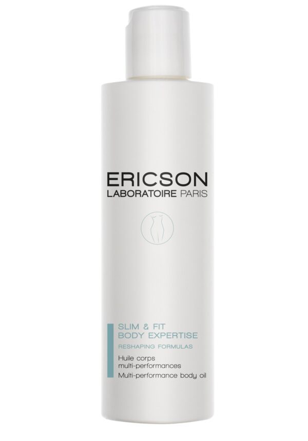 Marca: ERICSON LABORATOIRE PARIS. Imagen: E271_Huile_Corps_Multi_Performance_200ml.-scaled.jpg. SLIM & BODY FIT EXPERTISE.MULTI-PERFORM BODY OIL