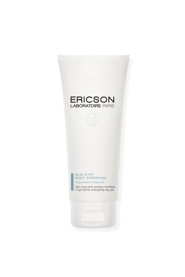 Marca: ERICSON LABORATOIRE PARIS. Imagen: E275_Gel_Cryo_Actif_200ml.-scaled.jpg. SLIM & BODY FIT EXPERTISE.CRYO-ACTIVE ENERGIZ LEG