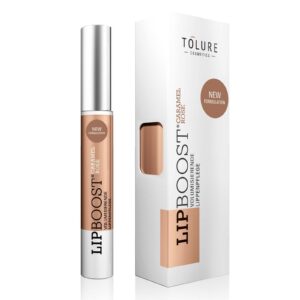 Marca: TÕLURE. Imagen: Lipboost-CARAMEL-Rose-New2-Formulation-scaled-1.jpg. LIPBOOST TOLURE LABIOS CARAMEL ROSE